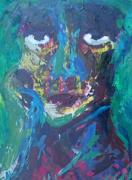 Akryl maleri Bright eyes af Mia Rasmussen malet i 2019