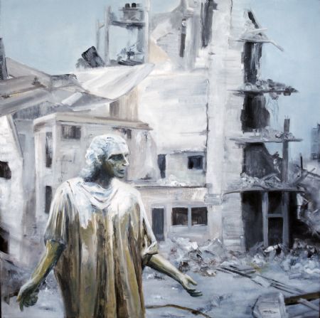 Akryl maleri Jean de Fiennes af Ruth Jensen malet i 2014