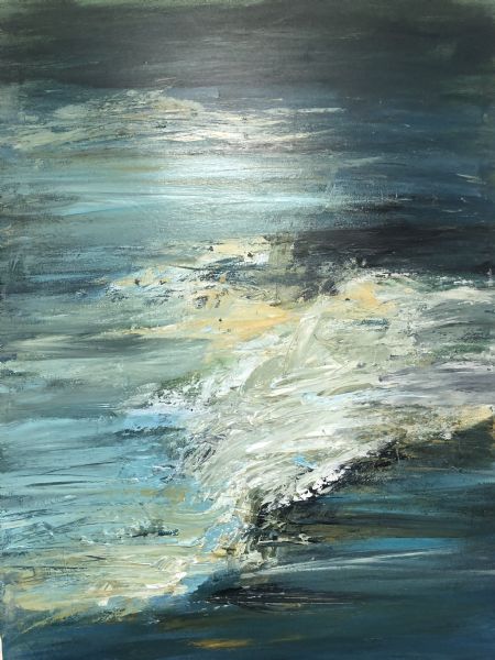 Akryl maleri Waves ll af Annie Hansen malet i 2021