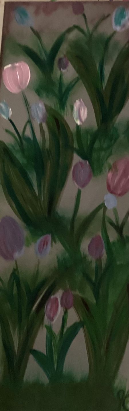 Akryl maleri Tulipaner af Karl Hedeager Madsen malet i 2023