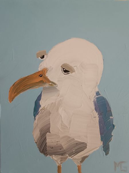 Akryl maleri Måge 15 af Art by Gaarden malet i 2023
