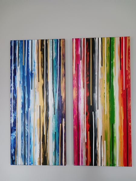 Akryl maleri Colours 11 af J. Hansen malet i 2023