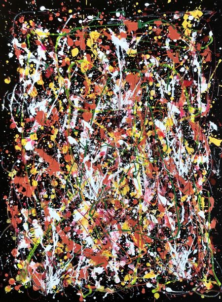 Akryl maleri Flowers and birds af Brad Mossman malet i 2020