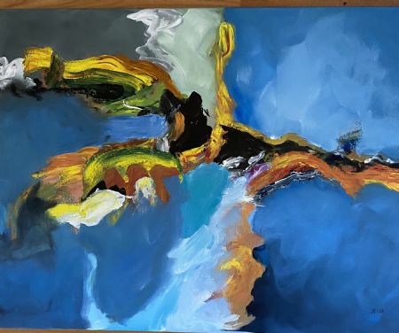 Akryl maleri Abstrakt 107 af Britta Christensen malet i 2022