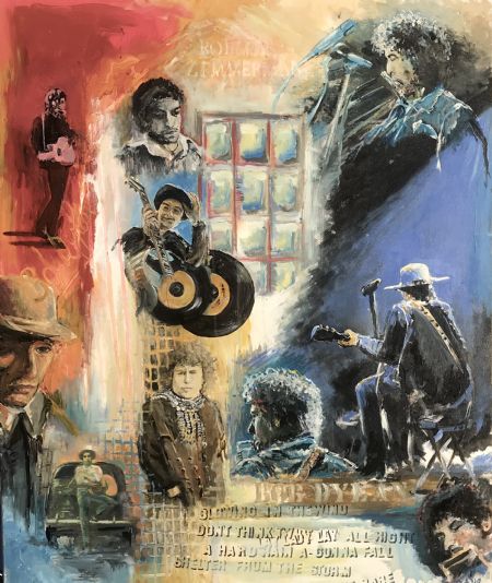 Akryl maleri Bob Dylan - “A Legend” af Carsten Filberth malet i 2019