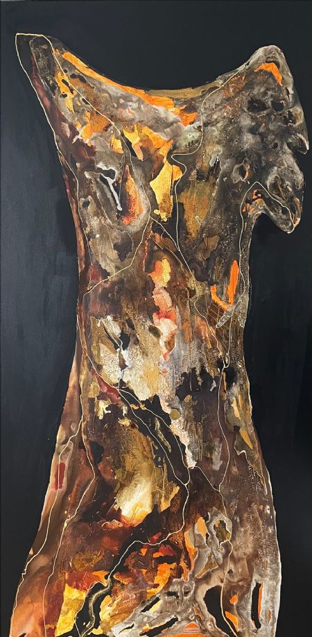 Akryl maleri Autumn Dress af Lone Lopez Andersen malet i 2023