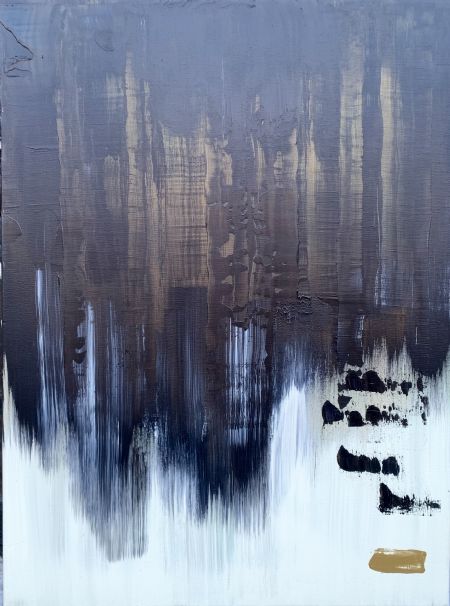 Akryl maleri Når lys møder mørke af Søren Sielemann malet i 2023
