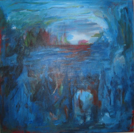 Akryl maleri Sofastykke ala e af Elin Steffensen malet i 2008