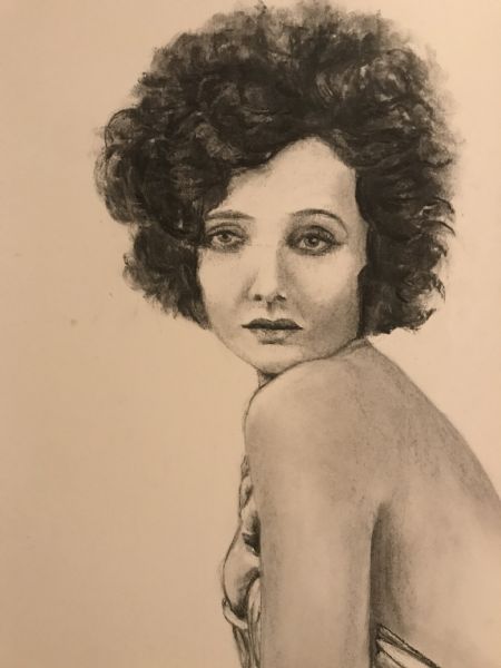 Kul maleri Portrait of Miss Georgia theodora hale af Linda Skipper malet i 2023