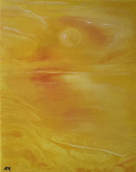 Akryl maleri The Sun af Anette Thorup Hansen (ATH) malet i 2022