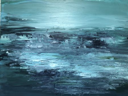  maleri Blue Ocean af Annie Hansen malet i 2022