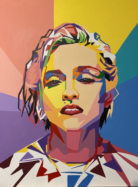 Akryl maleri Madonna af Gudrun Anette Andersen malet i 2022
