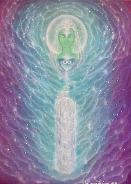 Akryl maleri Spirituelle healings billeder af Mari-Ann K Pedersen malet i 2020