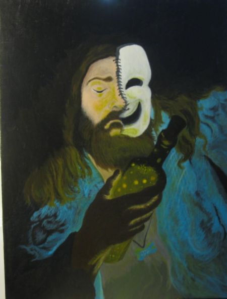Akryl maleri Portræt af depression af Claus Boysen malet i 2023