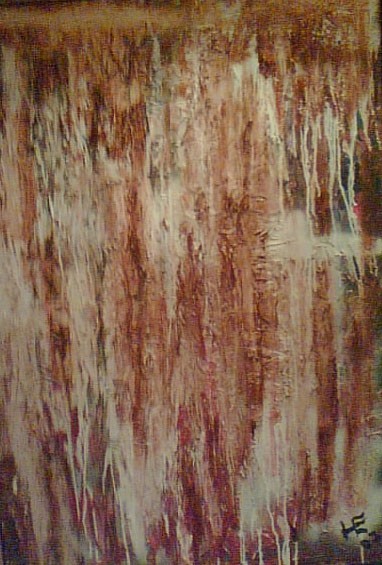 Olie maleri Kloden sveder af Hans Rasmussen - HE malet i 2007