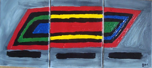 Akryl maleri Black line af Dean Martin malet i 2009