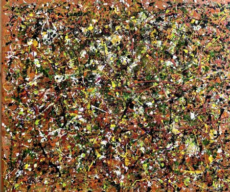 Akryl maleri Mere kobberkaos i blomst af Inge Thøgersen malet i 2023