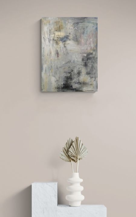 Akryl maleri The Grey bird af Anita majbrit Andersen malet i 2023