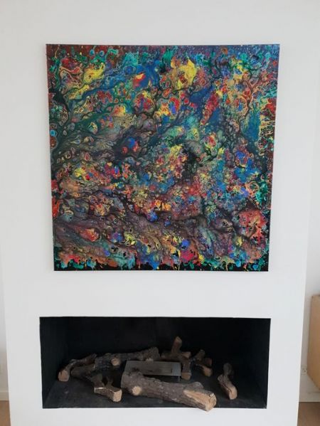 Akryl maleri EARTH af Aina Lee malet i 2019