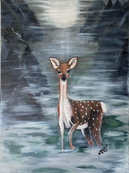 Akryl maleri My deer af ALEXANDRA CERNAT malet i 2022