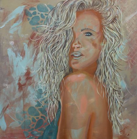 Akryl maleri Girl af KLart - Kristina Larsen malet i 2023