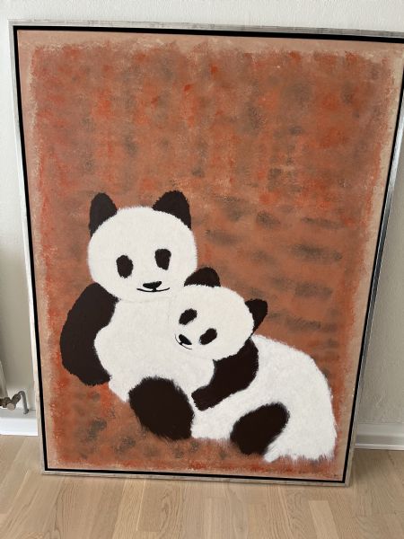 Akryl maleri Panda unger af Helle Thomsen malet i 2021