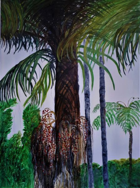Olie maleri Palmen af Dorte Sørensen malet i 