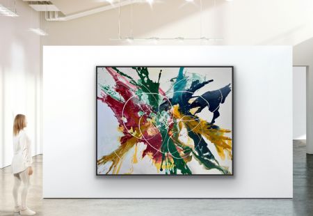 Akryl maleri A Happy Place (2022) af Malene Krogh malet i 2022