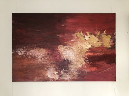 Akryl maleri Red Wave af Annie Hansen malet i 2023