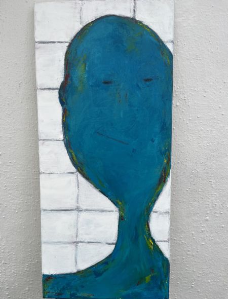 Akryl maleri Head Above af Annette Lyager malet i 2023
