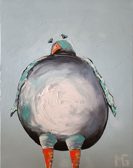 Akryl maleri Måge 19 af Art by Morten Gaarden malet i 2023