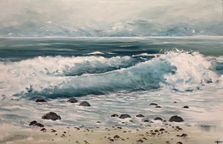 Akryl maleri Bølger af Tatiana Rask malet i 2023