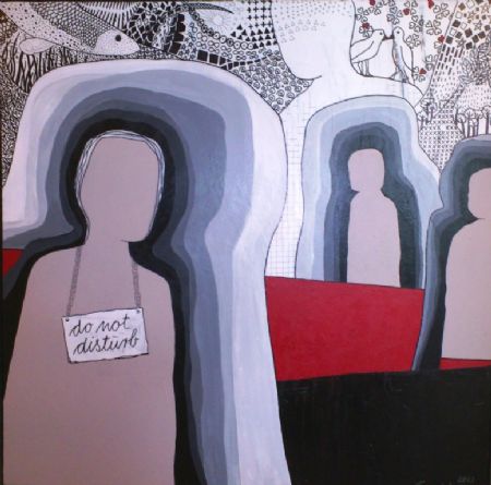 Akryl maleri Do not disturb af Tenna Winifred Winther malet i 2015