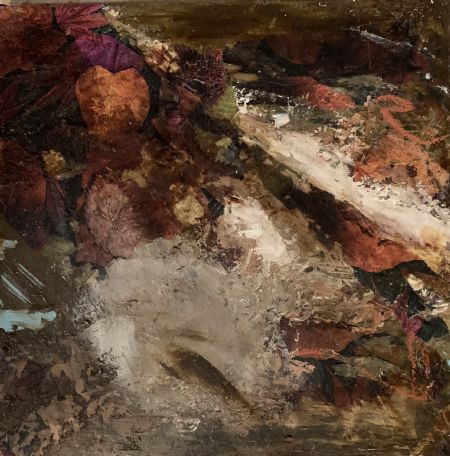 Akryl maleri Efterårets farver af Birgitte Rydal Johansen malet i 2023