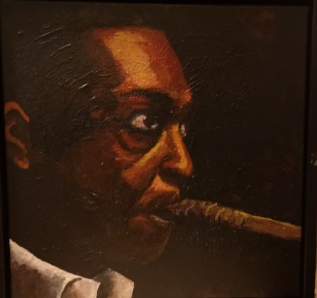 Akryl maleri JC - John Coltrane af Thomas Bergendorff malet i 2015