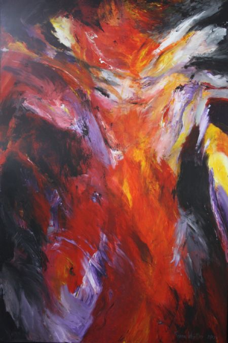 Akryl maleri The Trojan horse af Tenna Winifred Winther malet i 2009