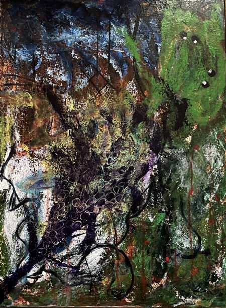 Akryl maleri Stormflod af Susse Nøhr Mastrup malet i 2023