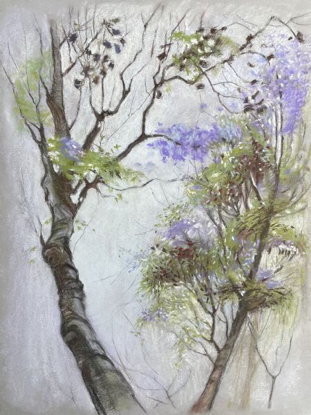 Blandede medier maleri Træer af Galina Landbo malet i 