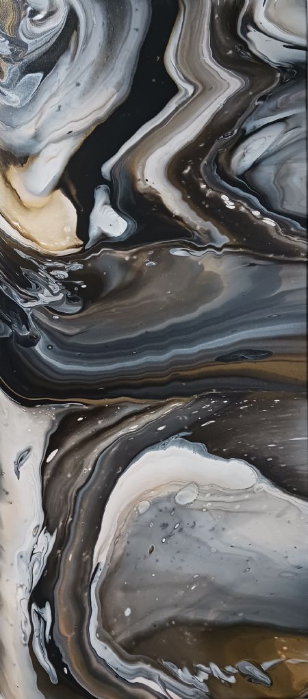 Akryl maleri Marble 3 af J. Hansen malet i 2023