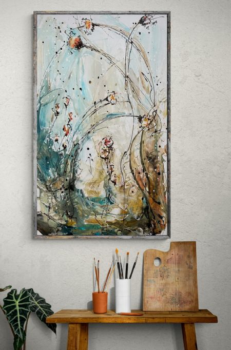 Akryl maleri www.galleriambp.dk (NR.51) af ART by AMBP / Anne-Mette Bank Petersen malet i 2023