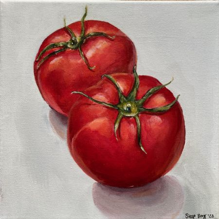 Akryl maleri Tomater af Sisse Borg malet i 2023