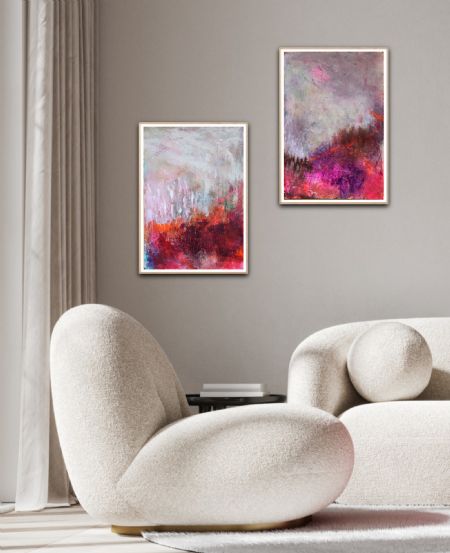 Akryl maleri Earth Tones 3 og 4 af Karina Døj malet i 2023