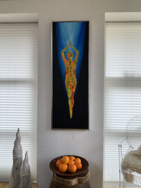 Akryl maleri Yoga 3 af Gudrun Anette Andersen malet i 2023