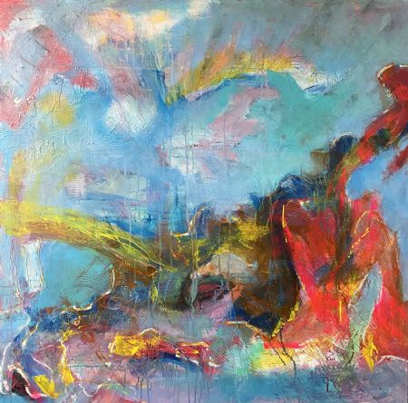 Akryl maleri Abstraktion. af Henrik Diget Thomsen malet i 2022
