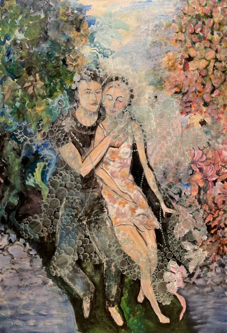 Akryl maleri Søde minder af Bettina Svejsø malet i 2023
