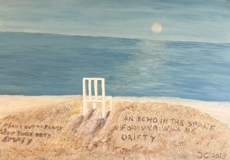 Akryl maleri A very empty seat af John Christensen malet i 2017