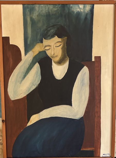 Olie maleri Kvinde af John Christensen malet i 1976