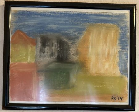 Kul maleri Huse af John Christensen malet i 2014
