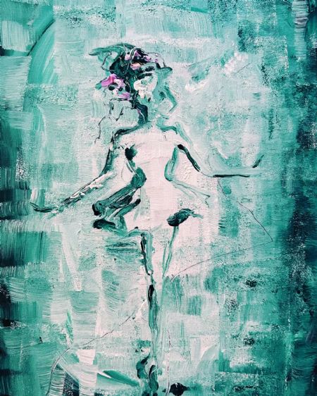 Akryl maleri Danserinde af Brushstrokes malet i 2023
