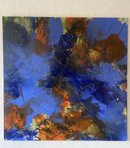 Akryl maleri Blu skye af Henrik Diget Thomsen malet i 2023